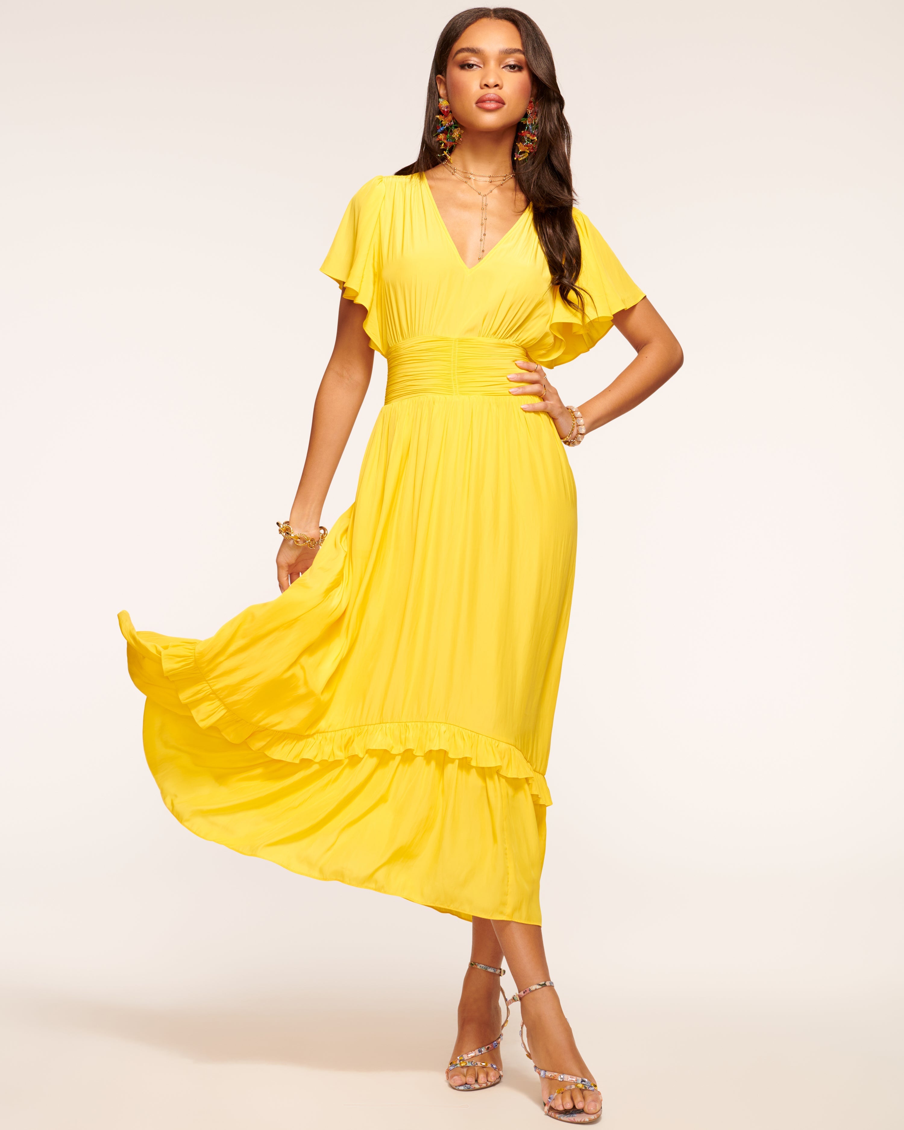 Joanie Short Sleeve Maxi Dress in Pink Petunia