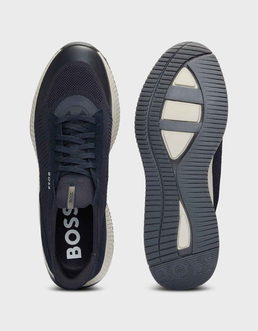 Men's BOSS Orange TTNM EVO Mens Trainers with Knitted Uppers - Dark Blue 401 - Navy