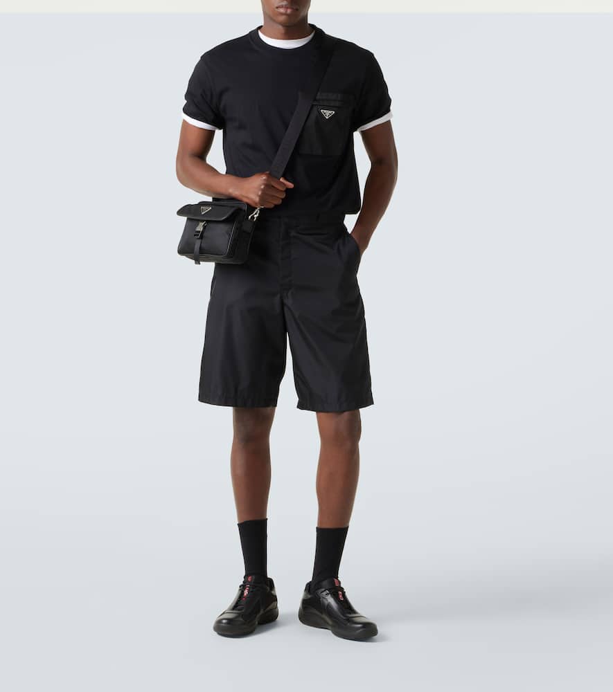 Re-Nylon leather-trimmed shoulder bag
