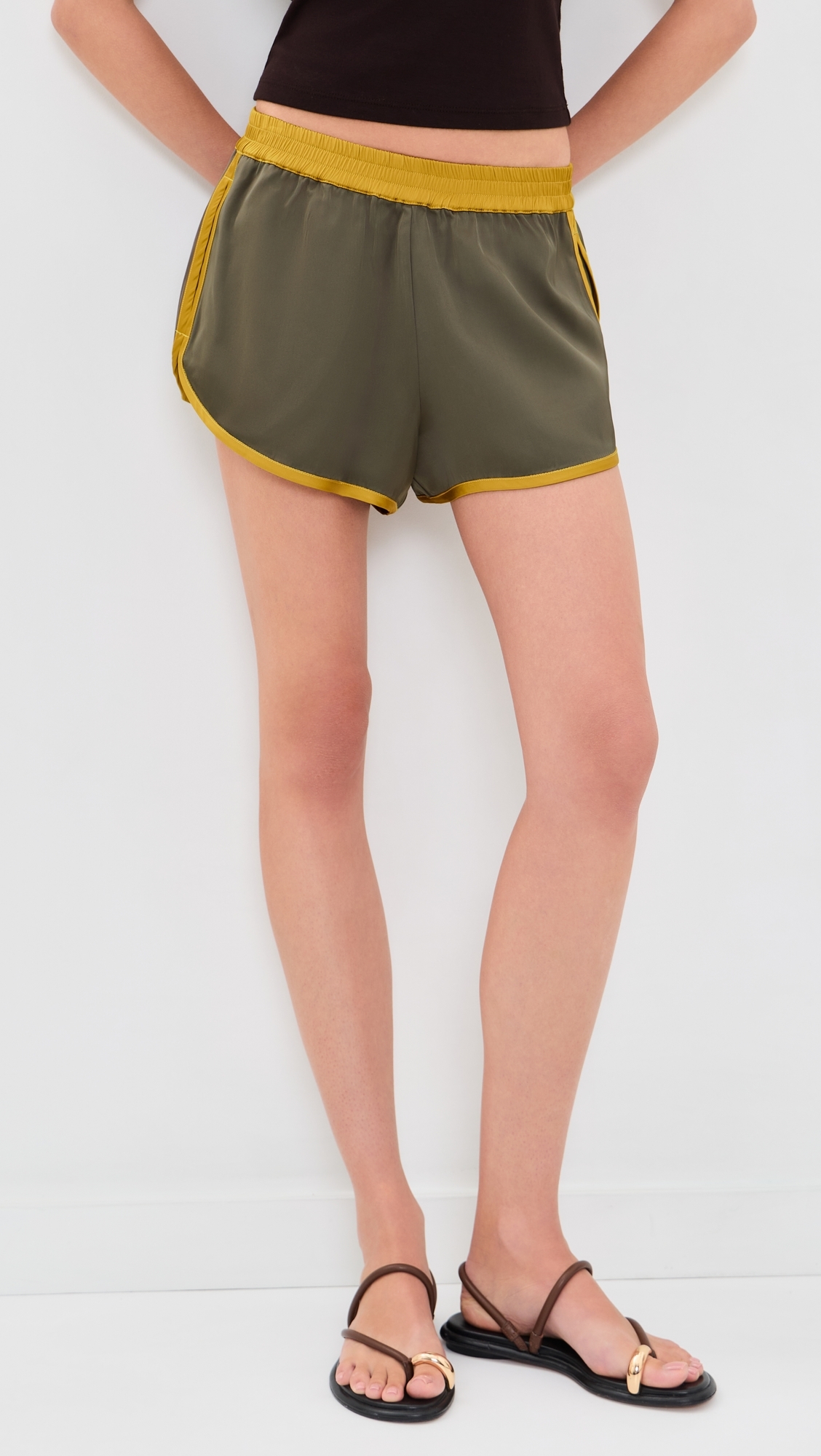 Aero Satin Shorts Pine Shadow