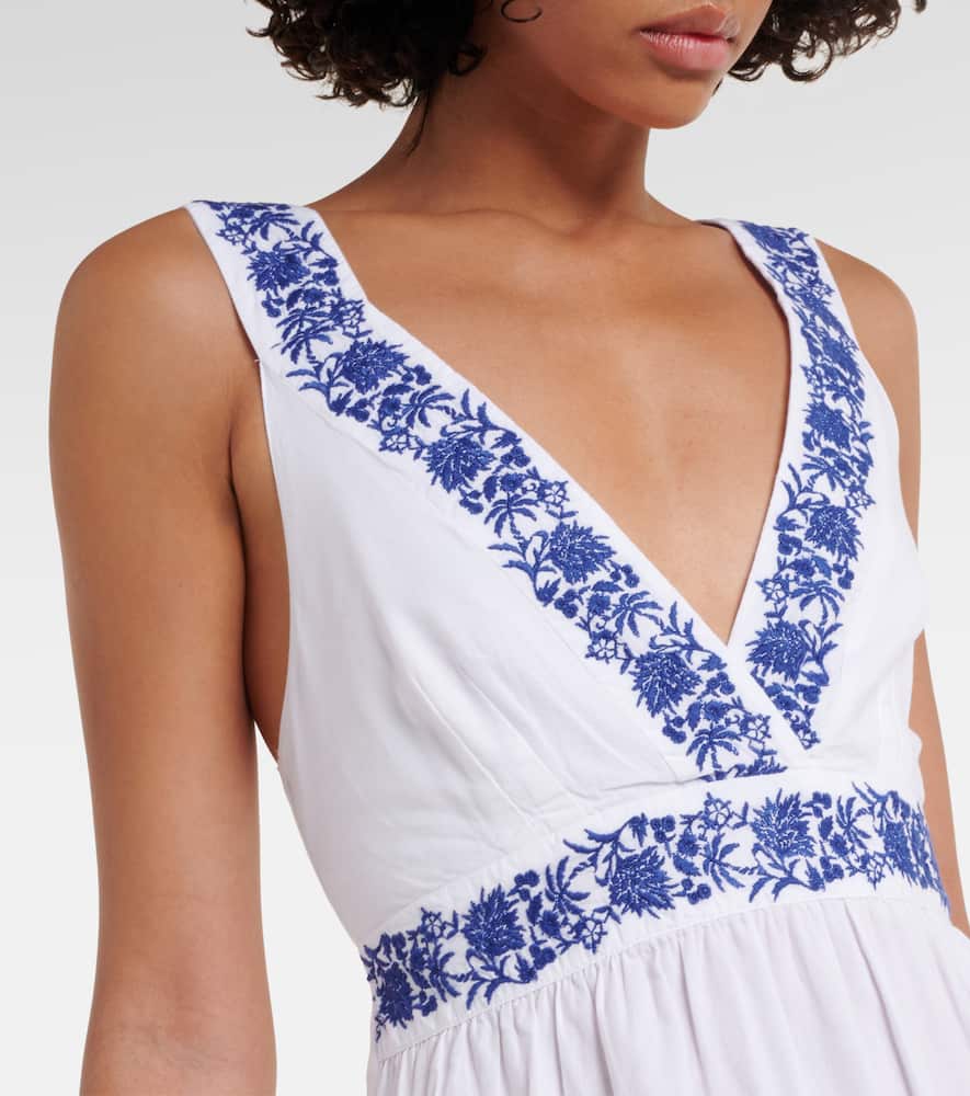 Cannes embroidered cotton maxi dress