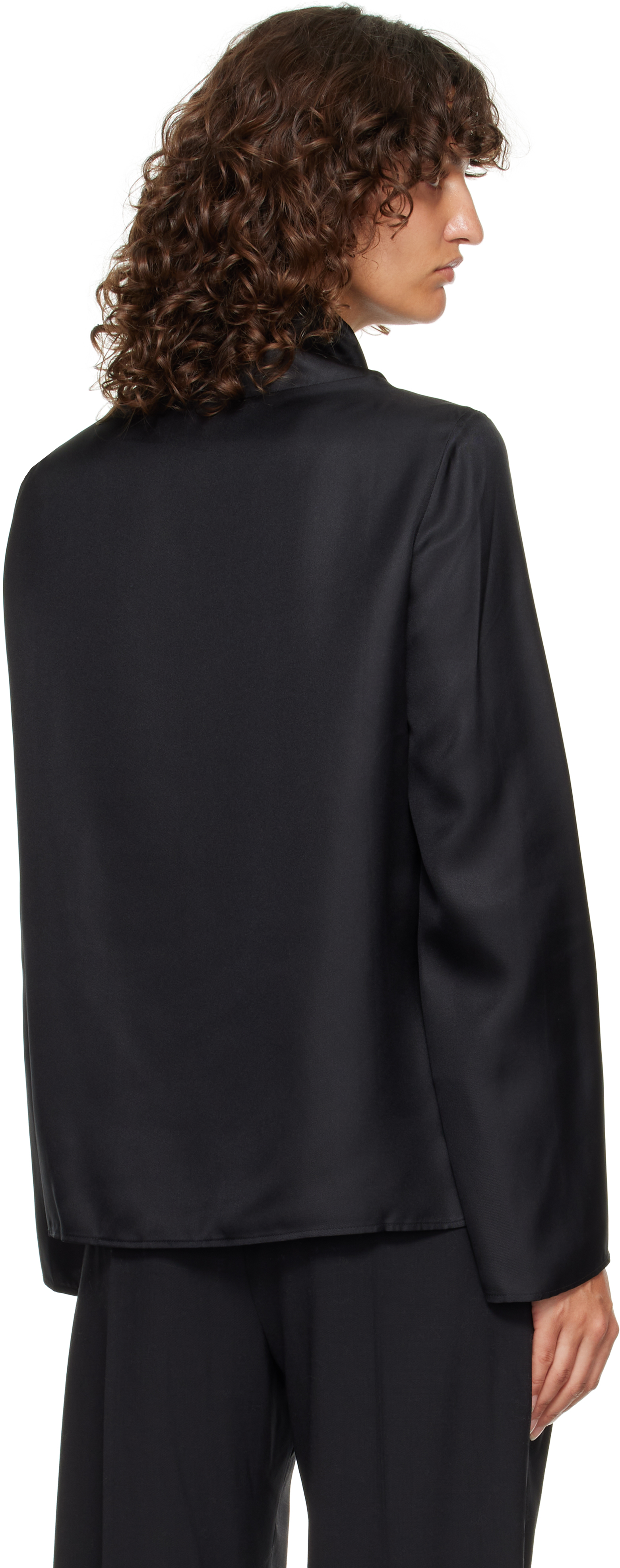Black Cyna Silk Blouse