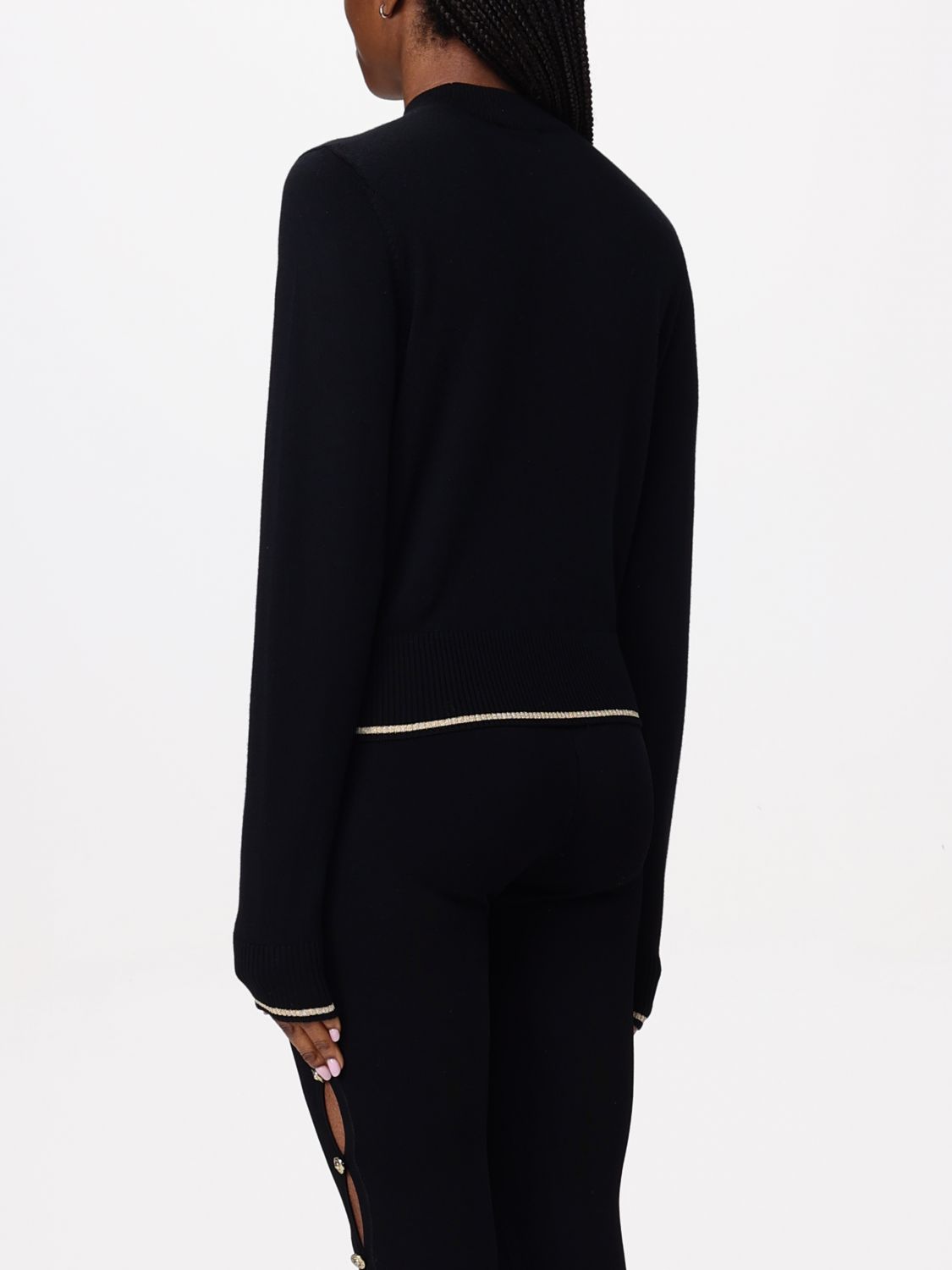 V-Emblem wool jumper - Black
