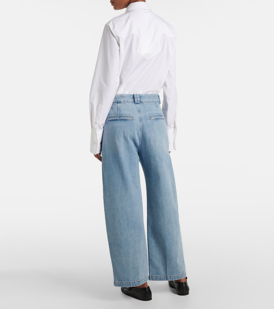 Cara twill cropped wide-leg pants