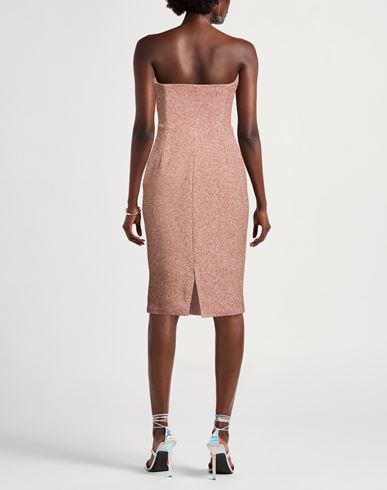 Woman Midi dress Rose gold Size 10 Viscose, Polyimide, Polyamide, Polyester