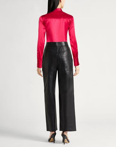 Woman Shirt Fuchsia Size 10 Silk, Elastane