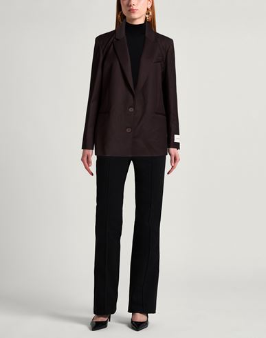 Woman Blazer Dark brown Size M Polyester, Viscose, Elastane