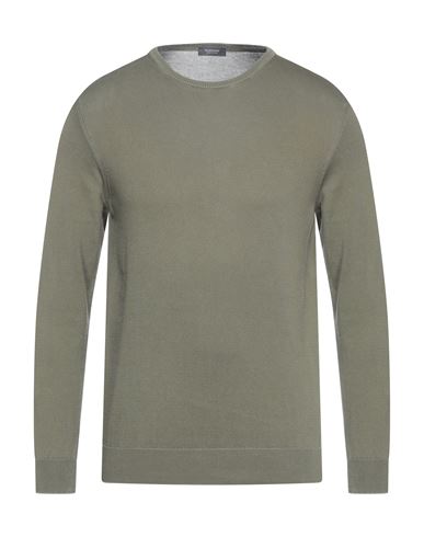 Rossopuro Man Sweater Military green Size 4 Cotton
