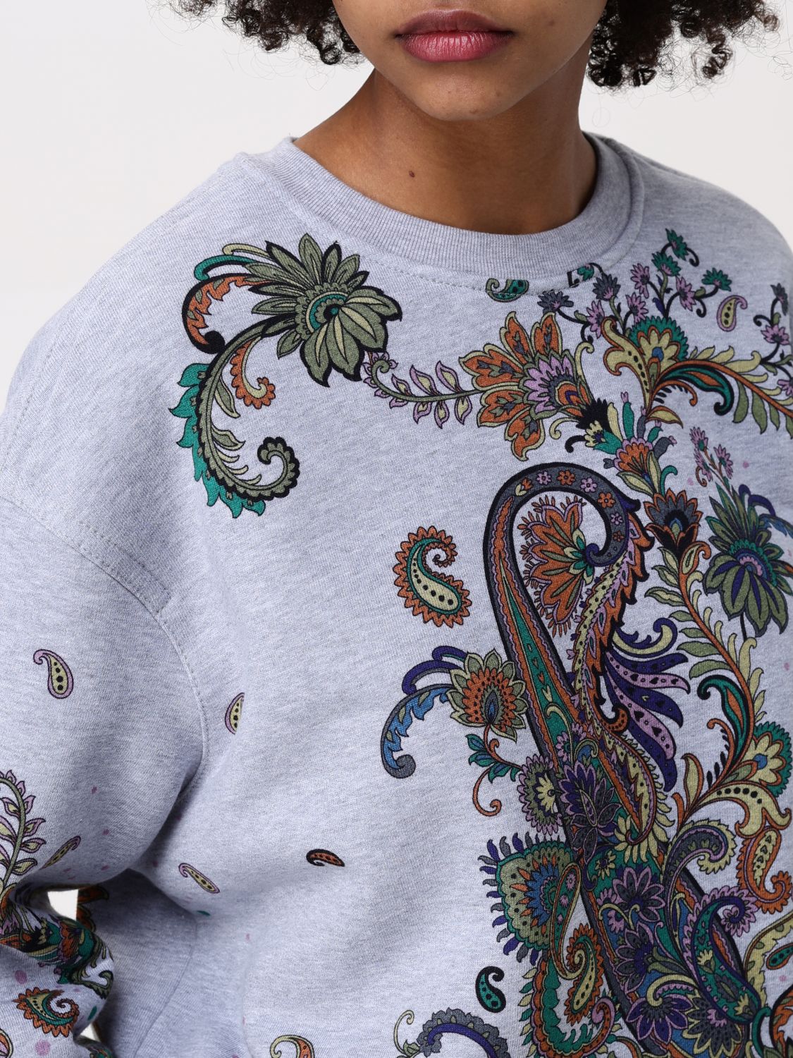 Paisley-print cotton sweatshirt - Grey