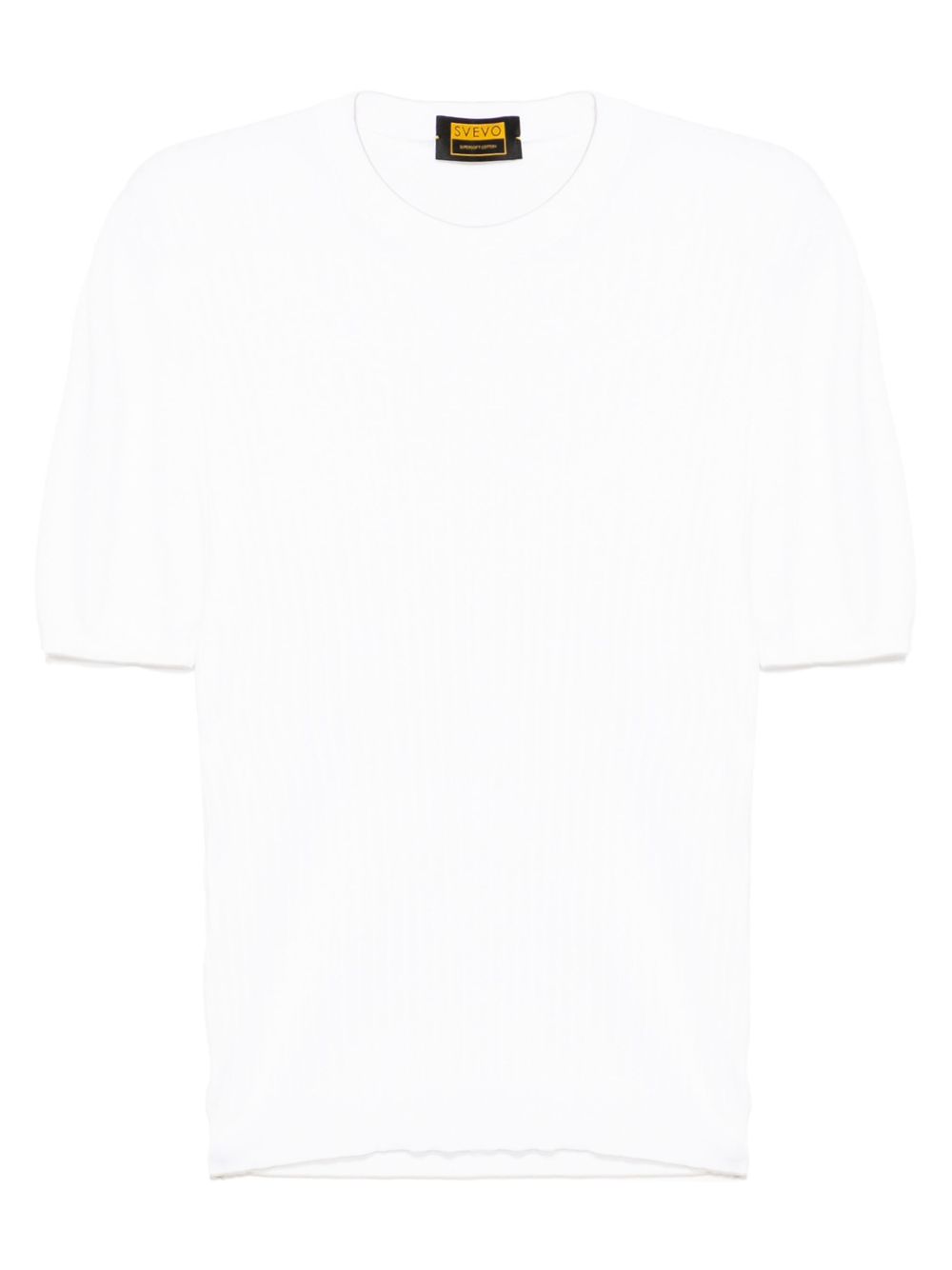 Svevo fine ribbed cotton t-shirt - White