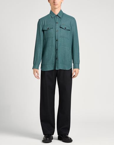Man Shirt Emerald green Size M Cashmere