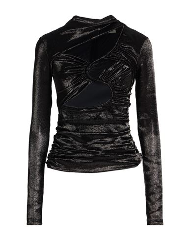 Woman Top Black Size 6 Silk, Polyester, Elastane