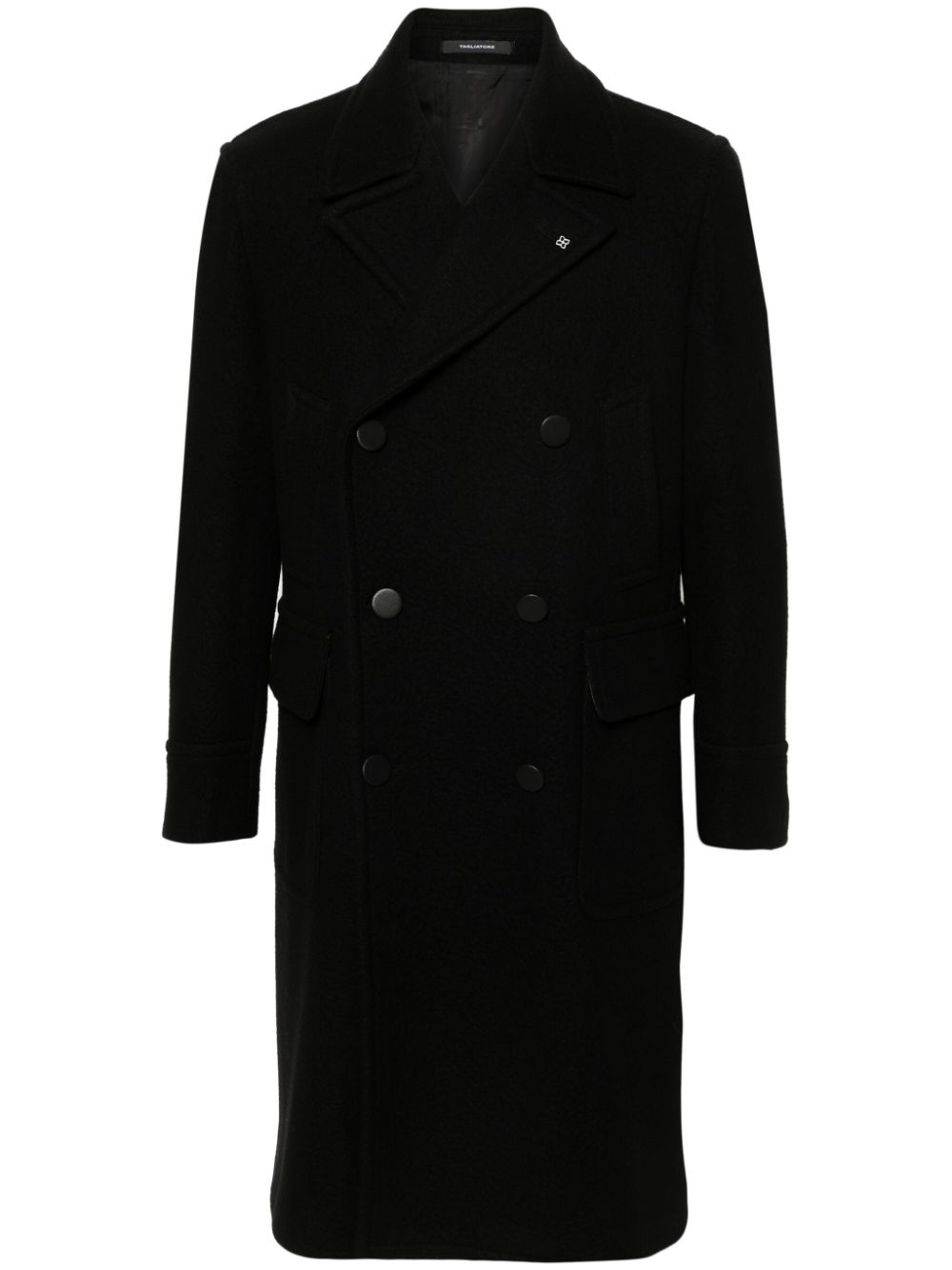 Cherry double-breasted coat - Black