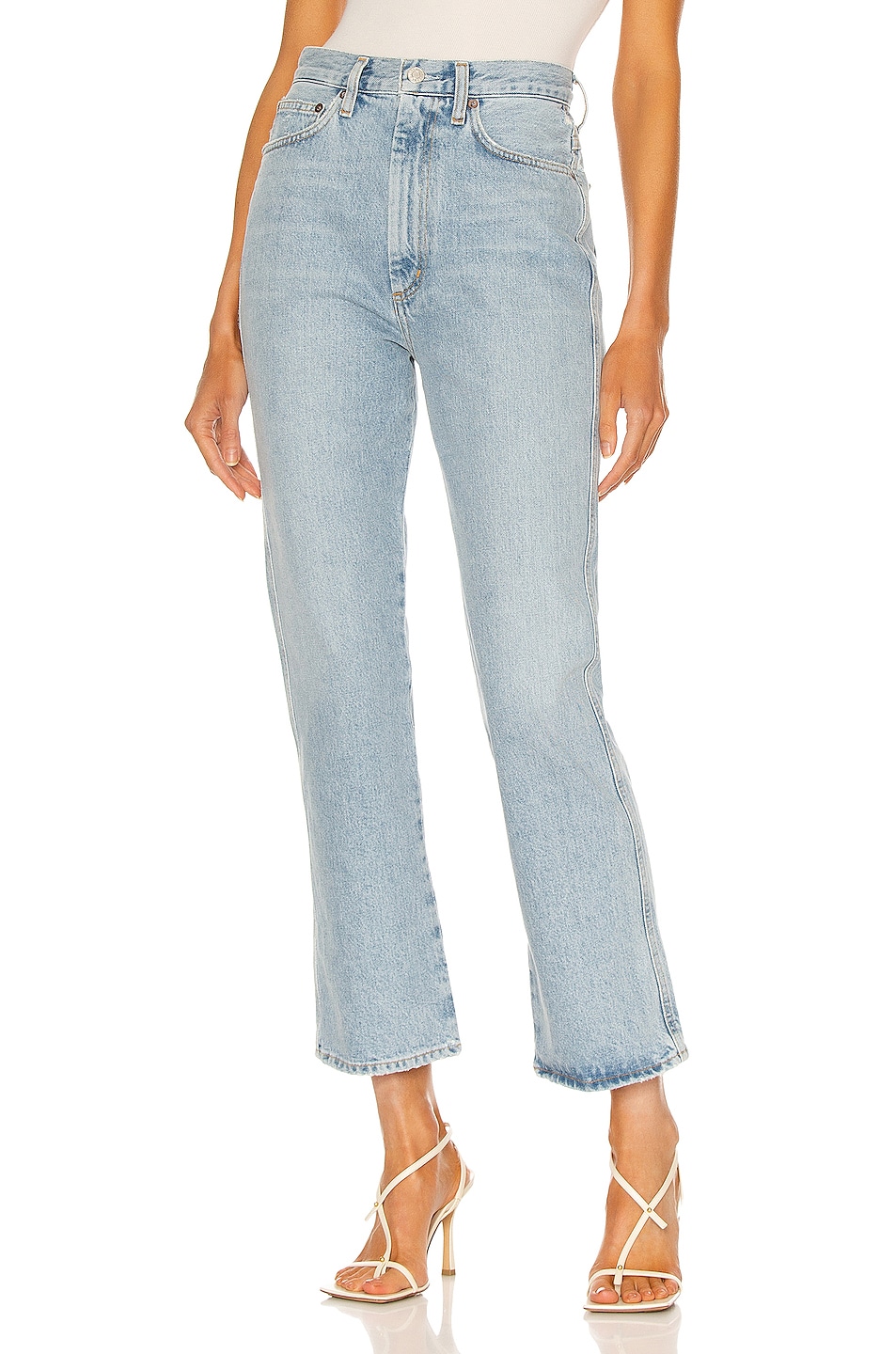 AGOLDE Pinch Waist High Rise Kick Jeans in Riptide - Blue. 24 also , 31, 32