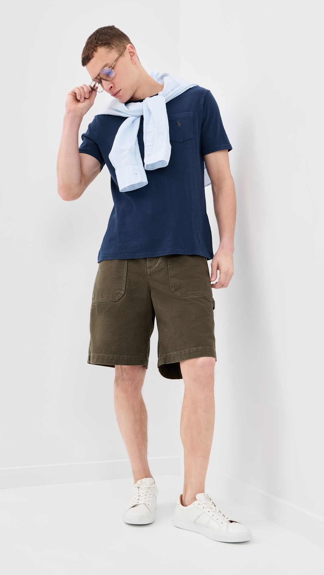 Cotton Linen T-Shirt Newport Navy