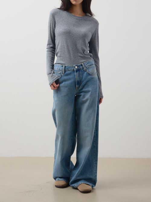 Stripe Wool Tencel Top