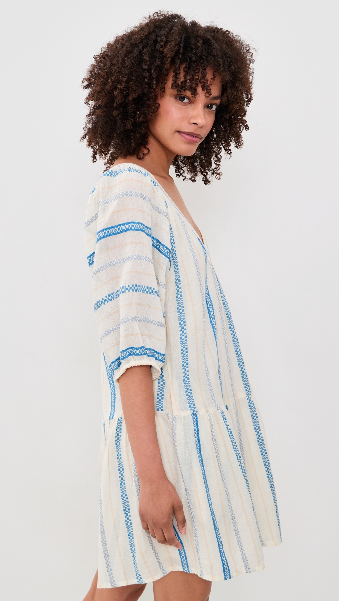 Selita Dress Cream/Blue