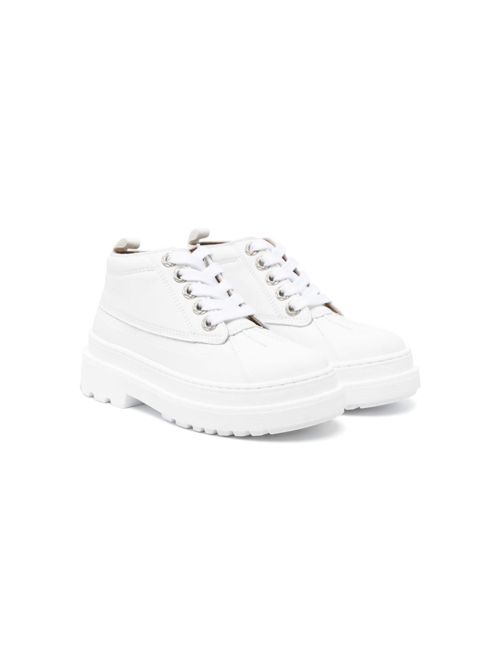 Lace-up leather sneakers - White