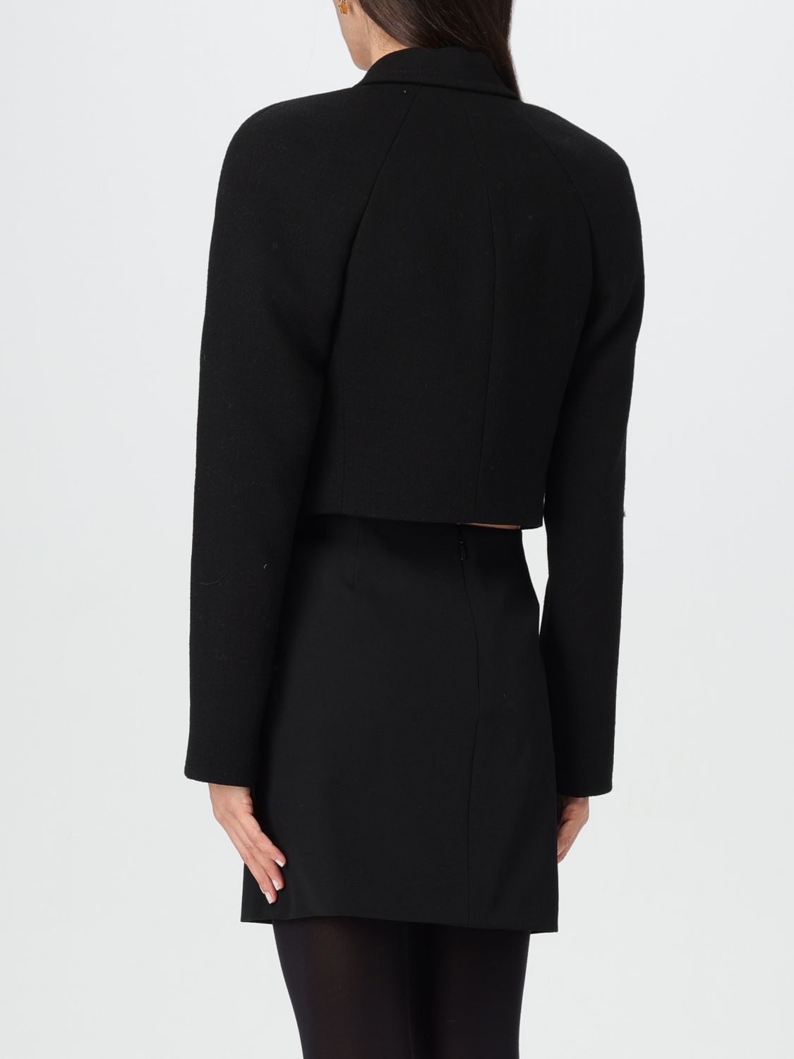 Medusa Head-buttons cropped jacket - Black