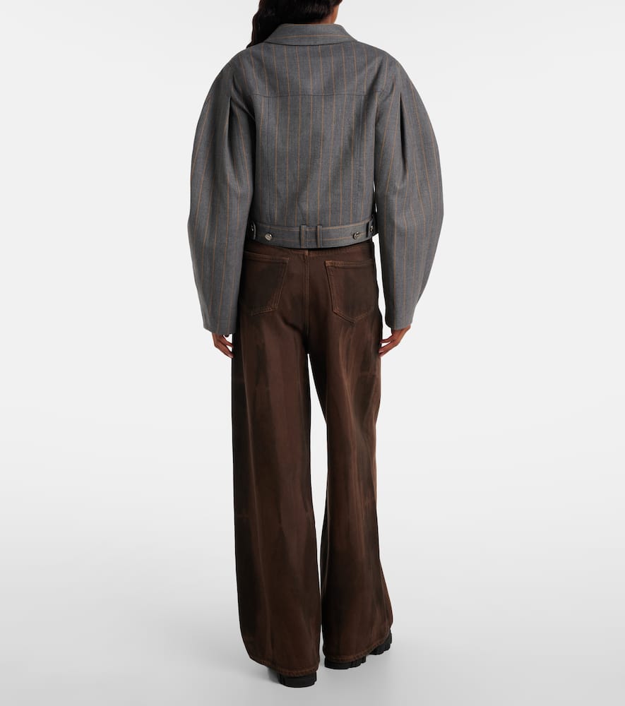 Pinstripe cropped jacket