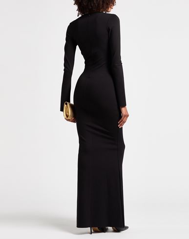 Woman Maxi dress Black Size L Viscose, Nylon, Elastane