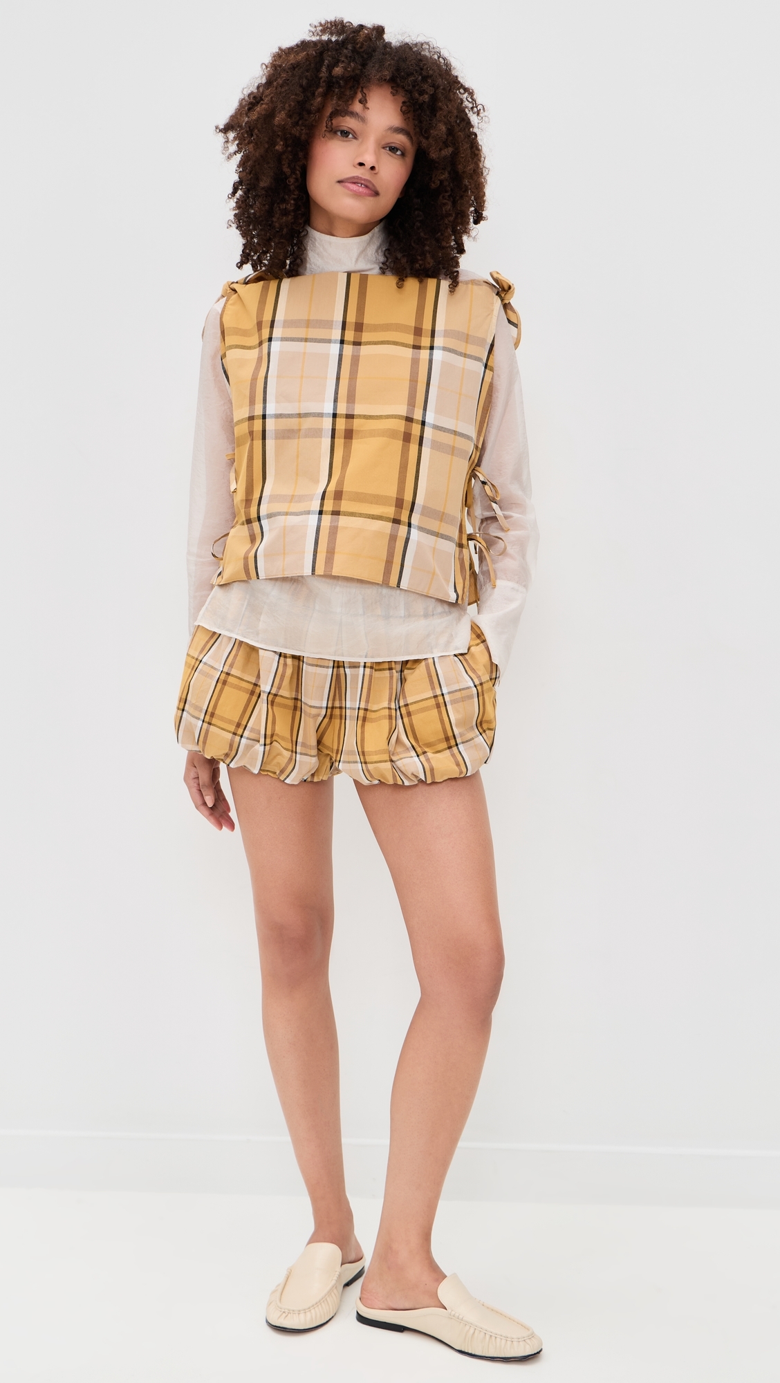 Copeland Plaid Shorts Yellow