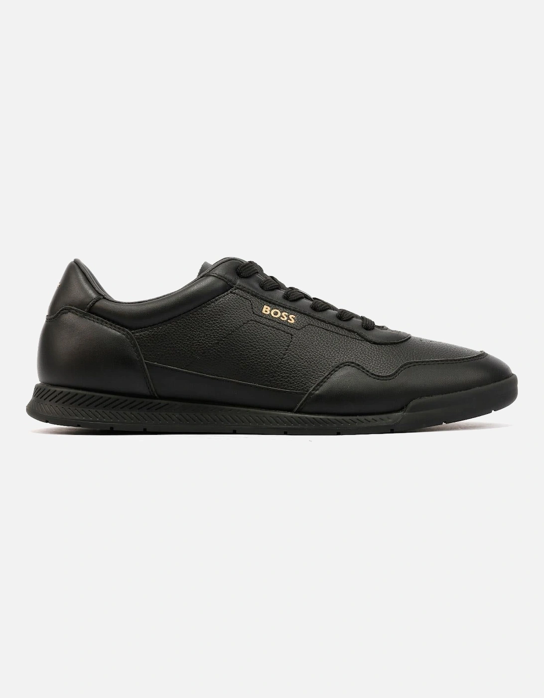 Men's Boss Titanium Leather Men's Black Trainers - Size: 10