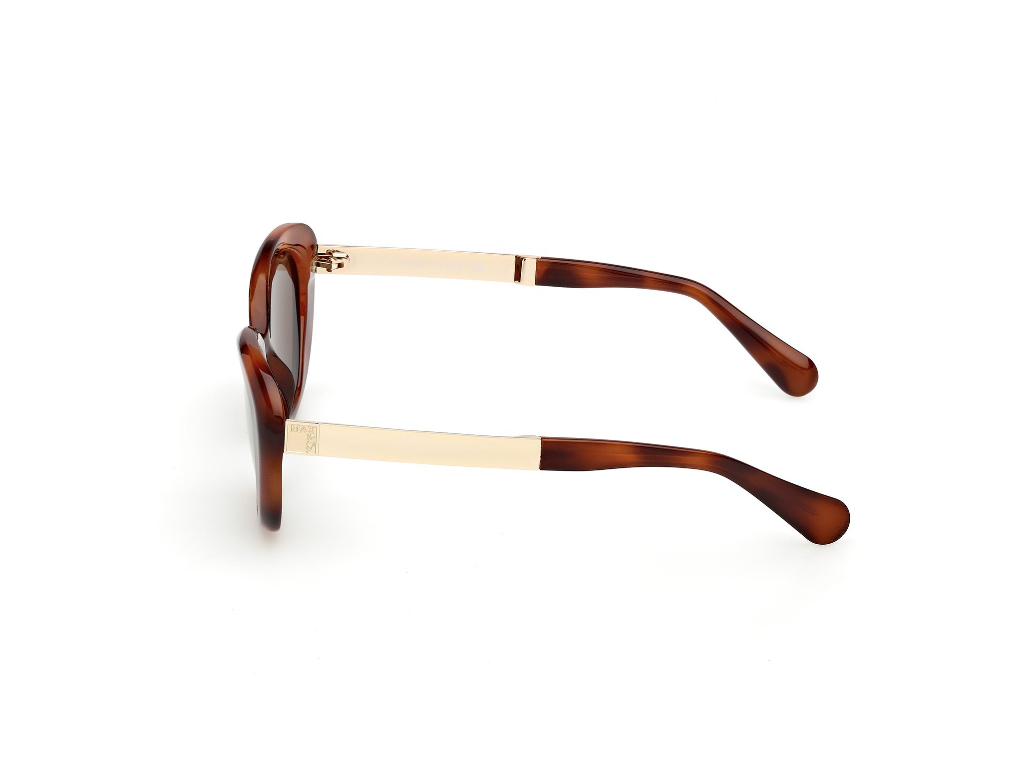 MAX&Co Donna MAX&Co MO0133 52E Occhiali da sole Iniettato Havana Marrone Rotonda Normale