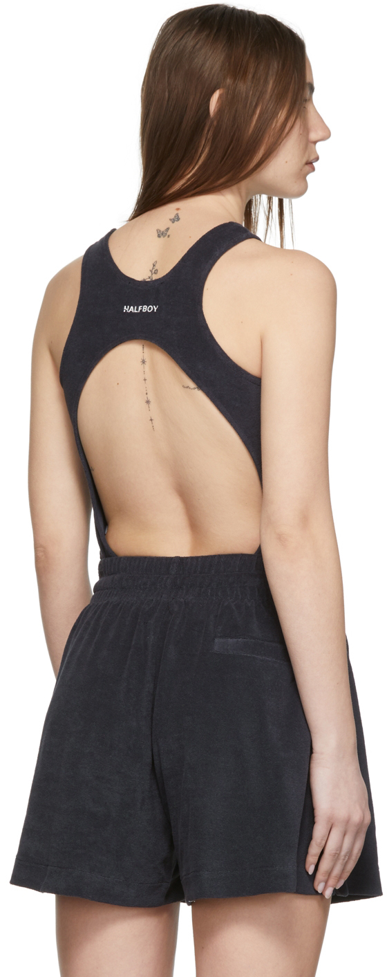 Navy terry bodysuit