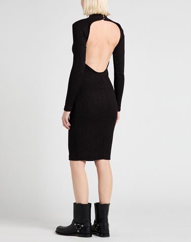 Woman Midi dress Black Size L Polyester