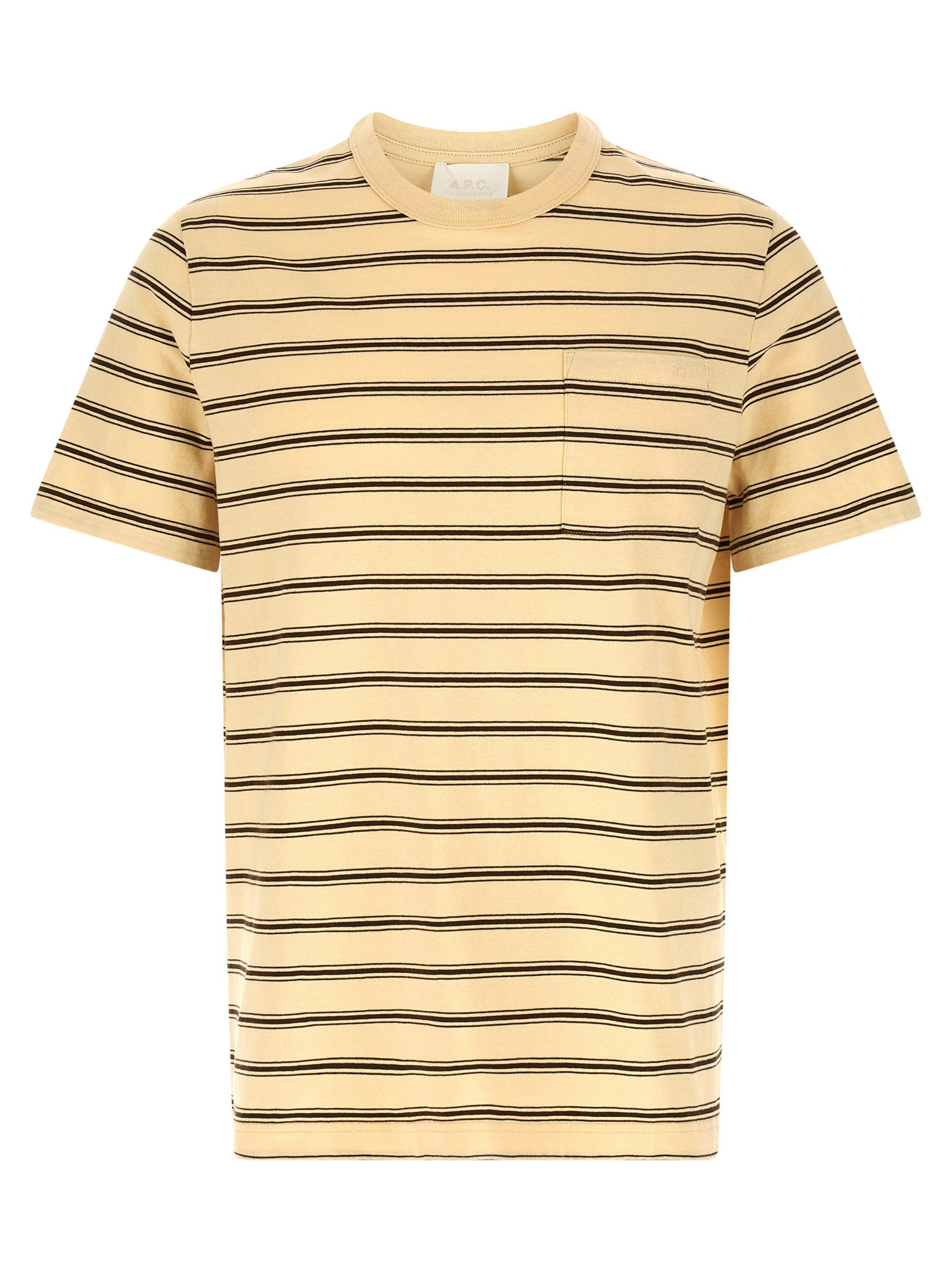 Striped Organic Cotton T-shirt — cream