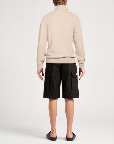 Man Turtleneck Beige Size M Cotton, Nylon