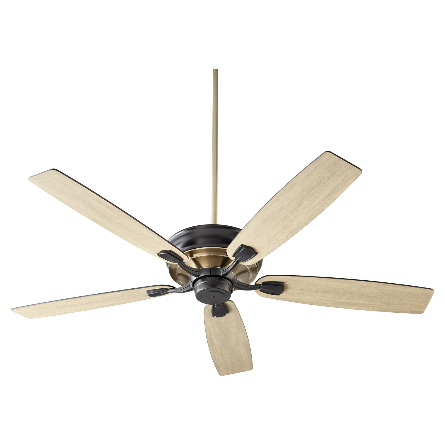 Gamble 60" Hanging Ceiling Fan in Textured Black w with Aged Bra