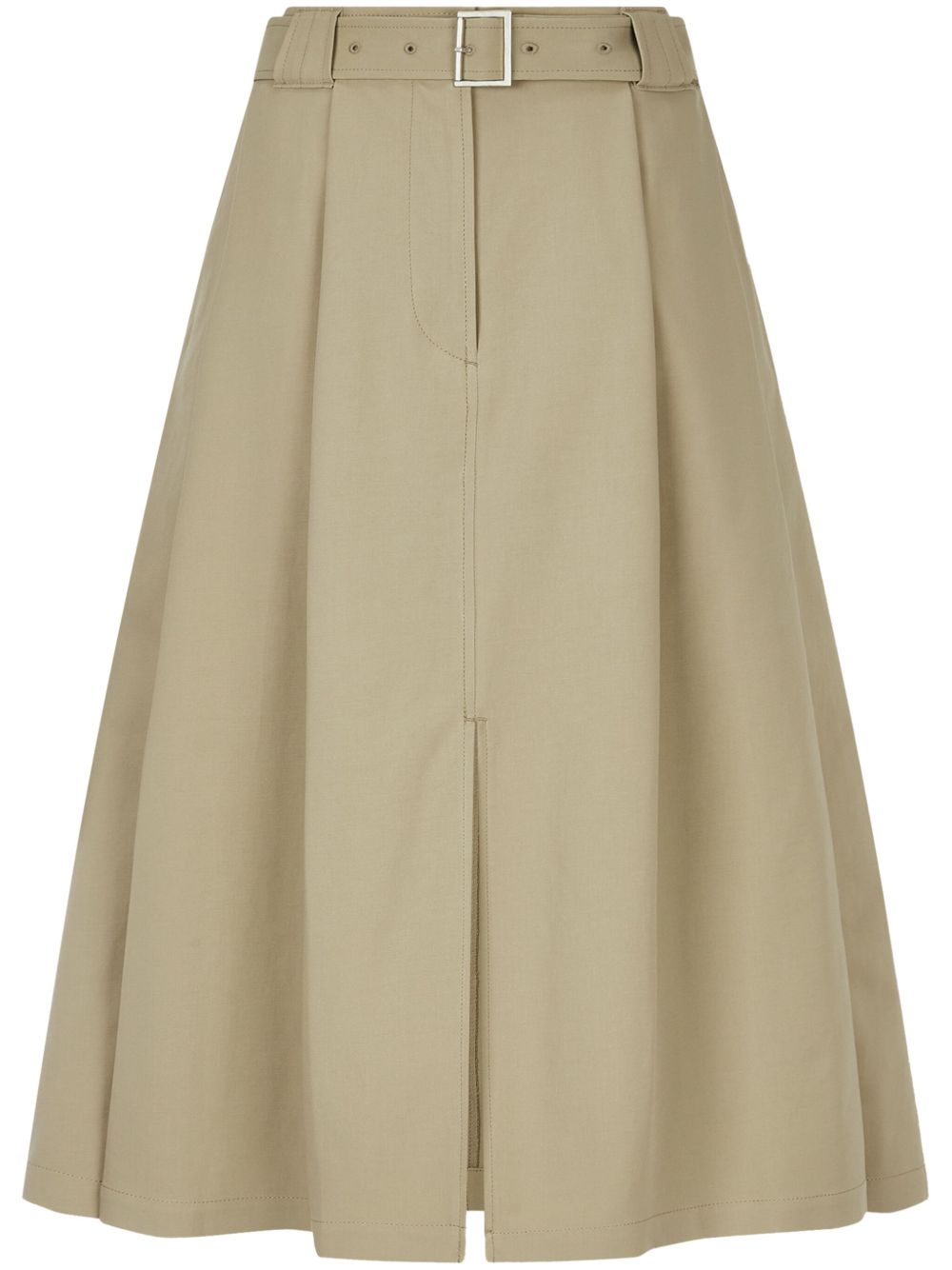 City belted two-tuck skirt - Green