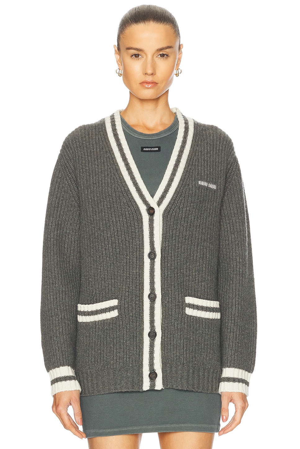 Miu Miu Cashmere Cardigan in Grey