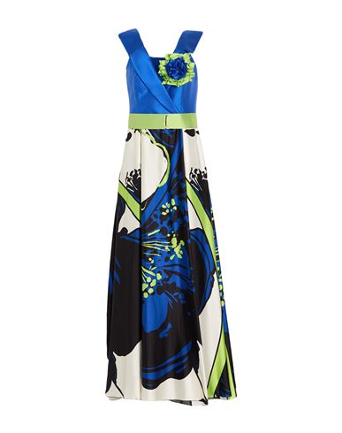 Woman Maxi dress Blue Size 6 Polyester, Elastane