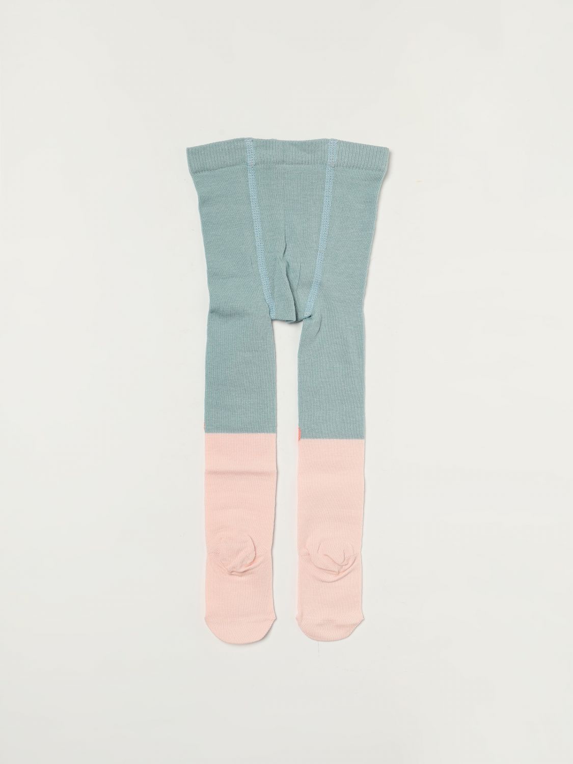 Heart-motif colour-blocked tights - Pink
