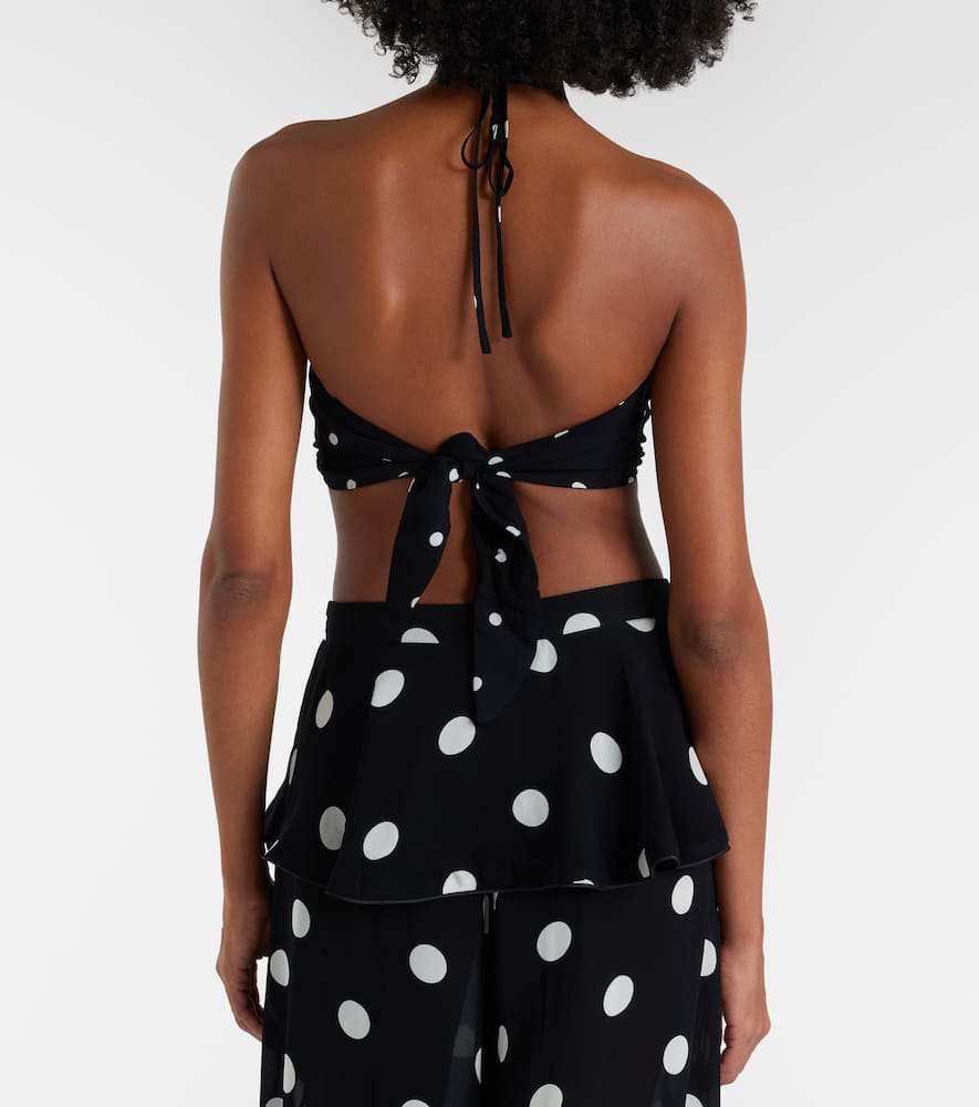 Polka-dot bandeau bikini top