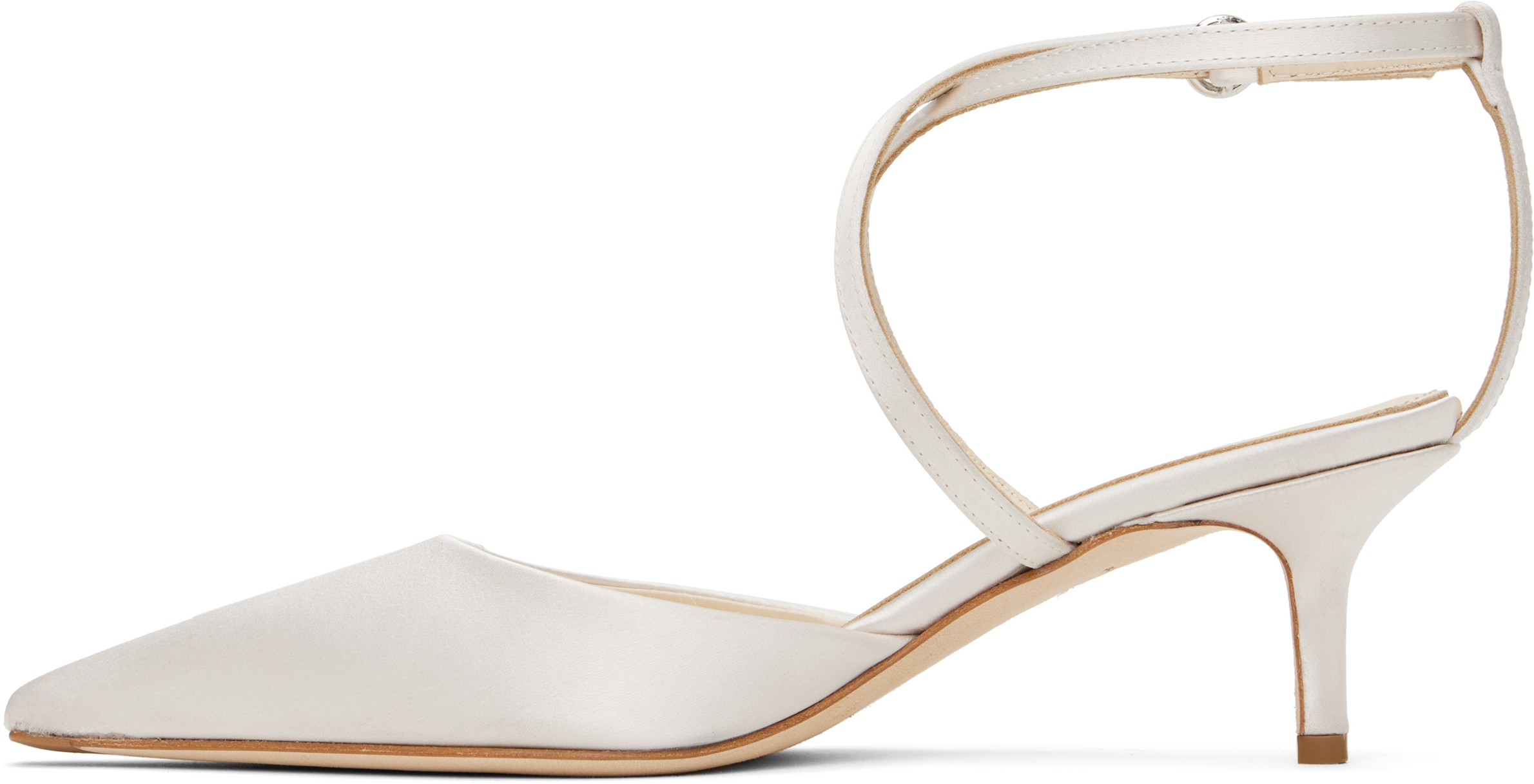 Aeyde Off-White Salome Satin Heels