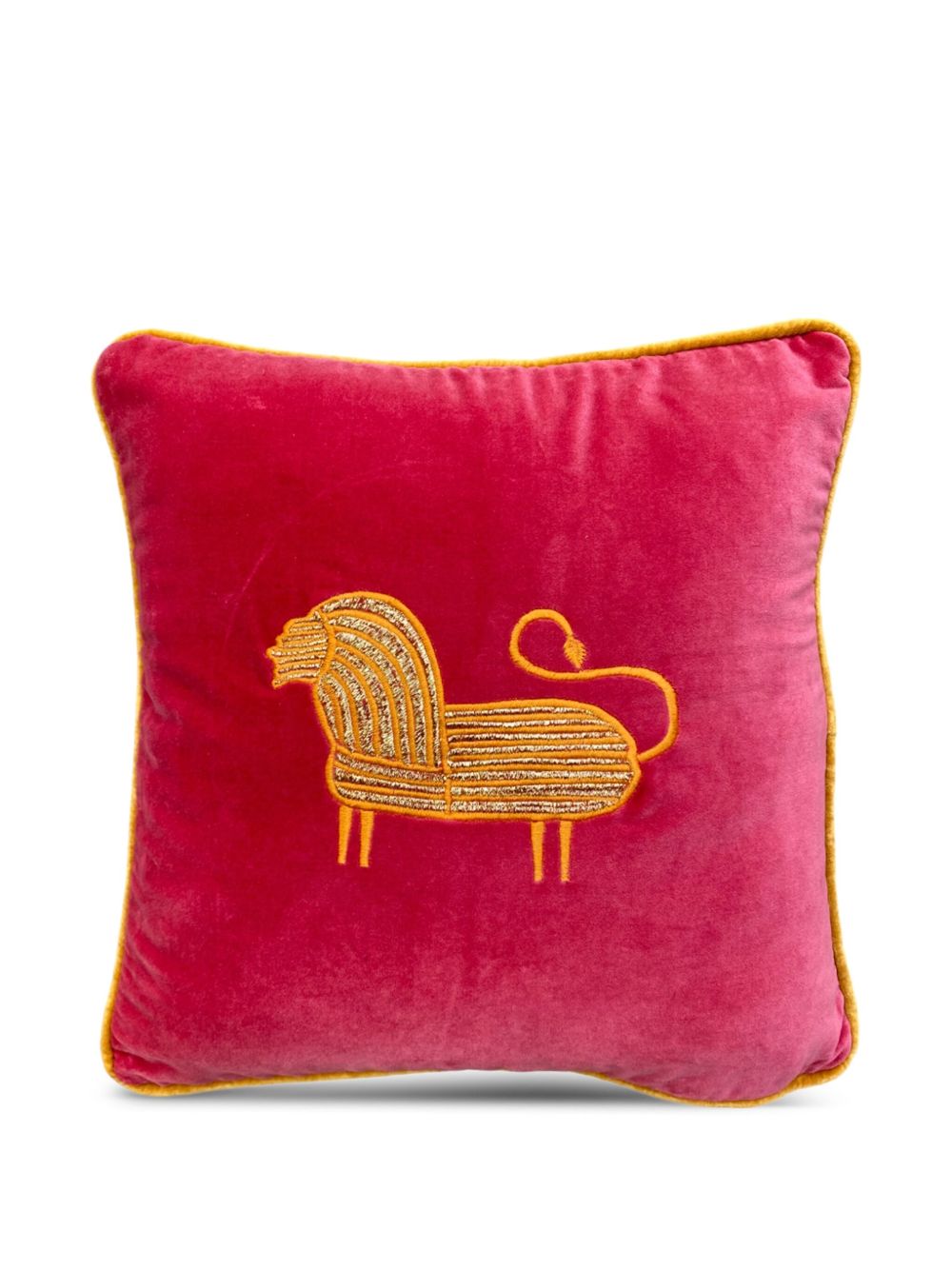 Les-Ottomans embroidered velvet cushion (50cm x 50cm) - Pink