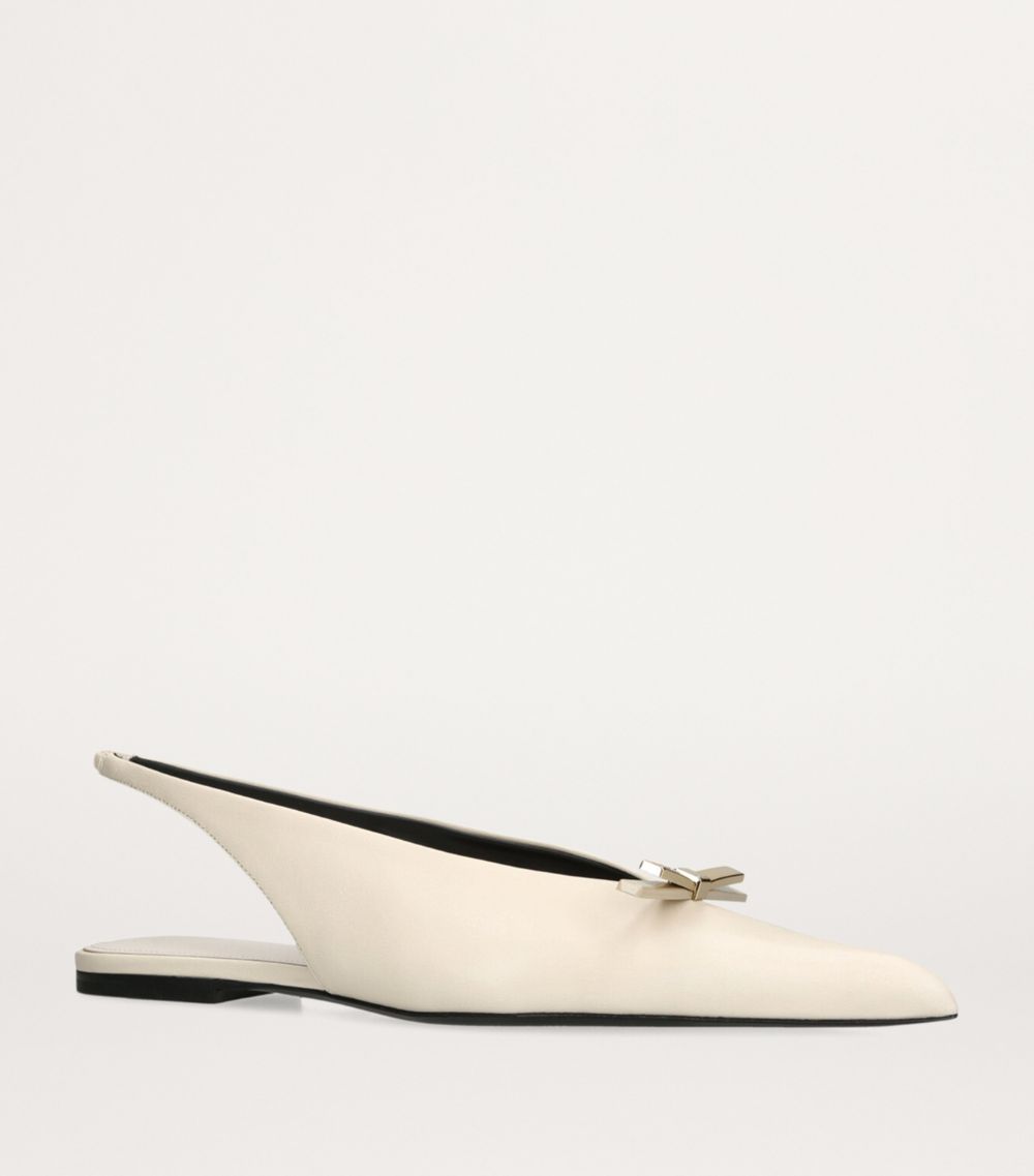 Leather Bow Slingback Flats