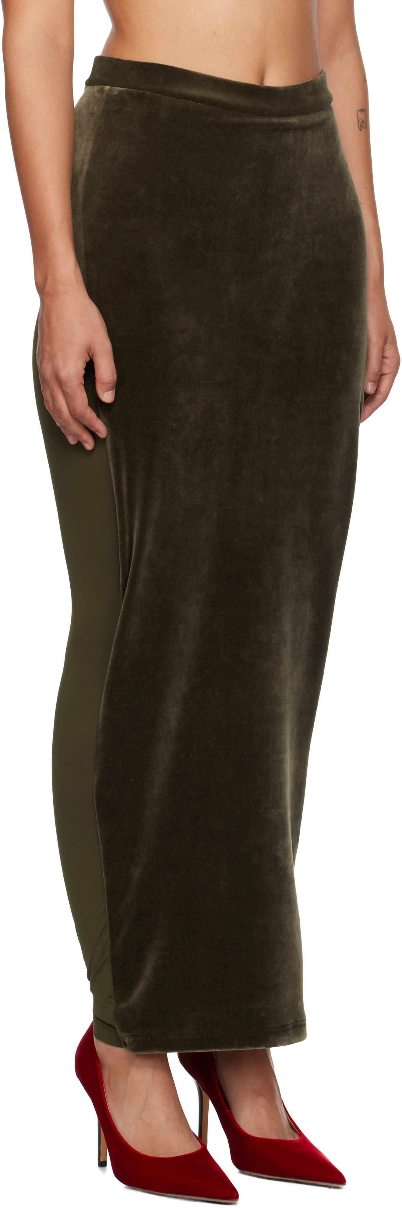 Pushbutton Khaki Hybrid Skort