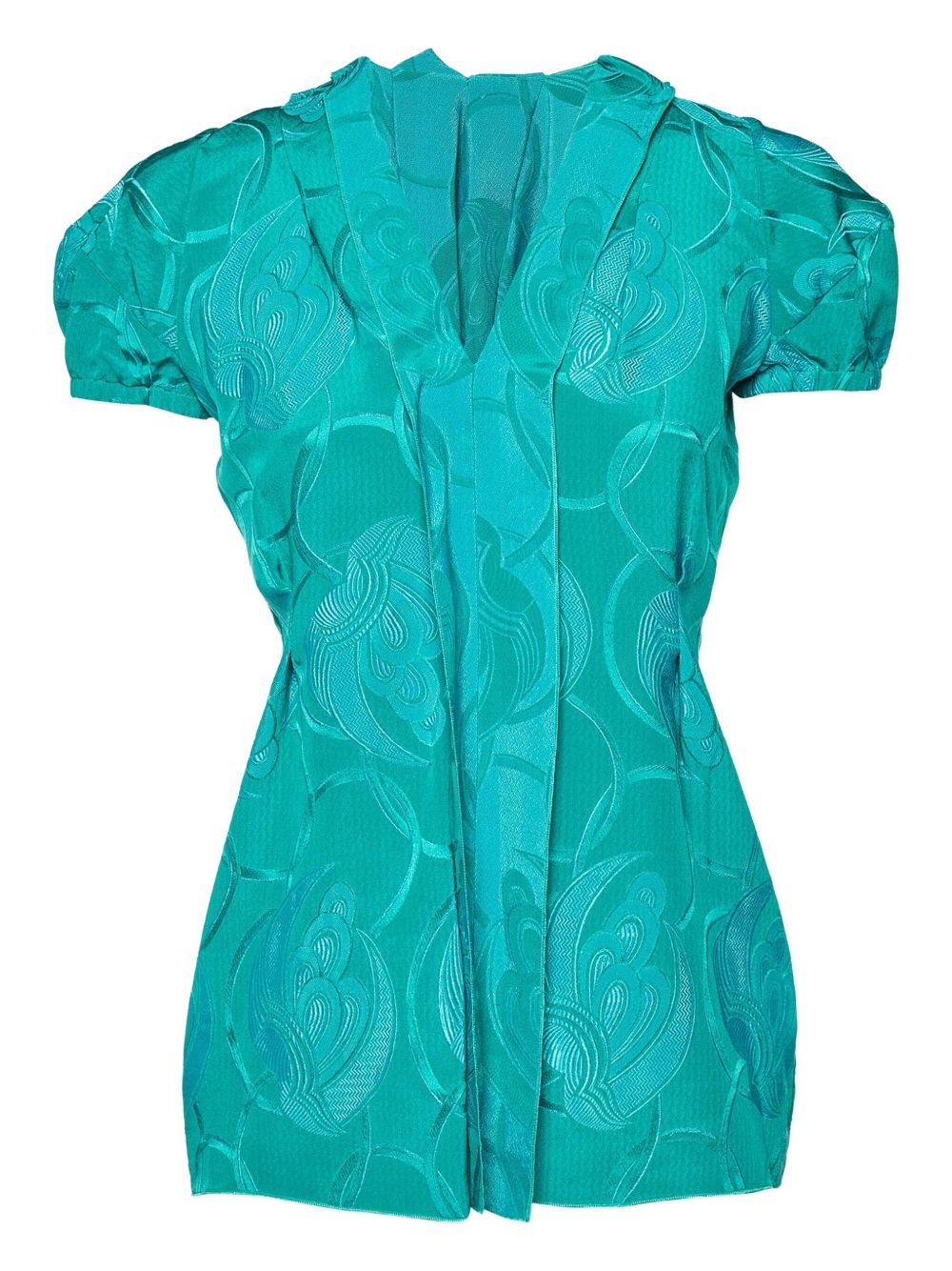 Jacquard silk-blend blouse - Blue