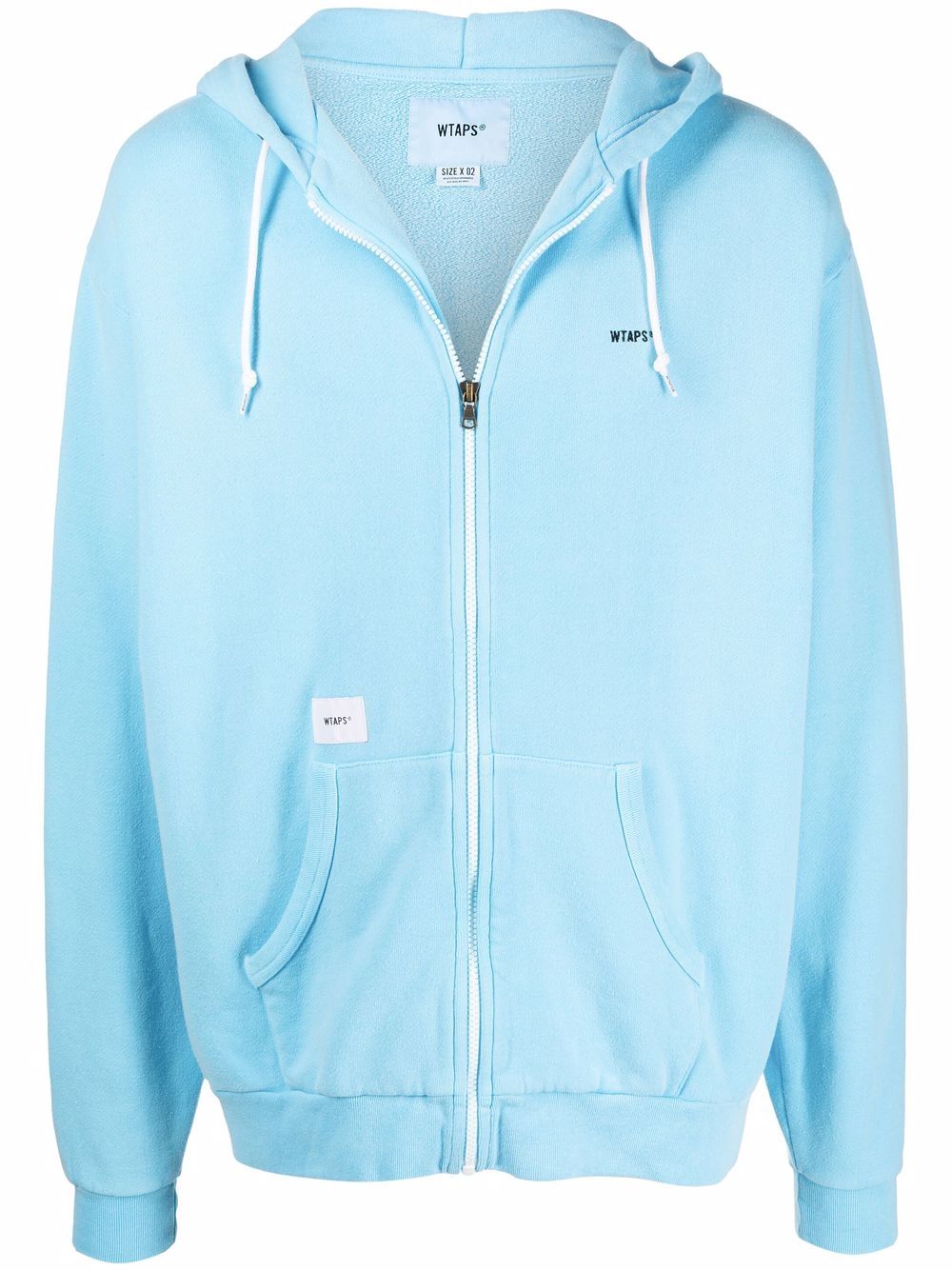 Logo-embroidered hoodie - Blue