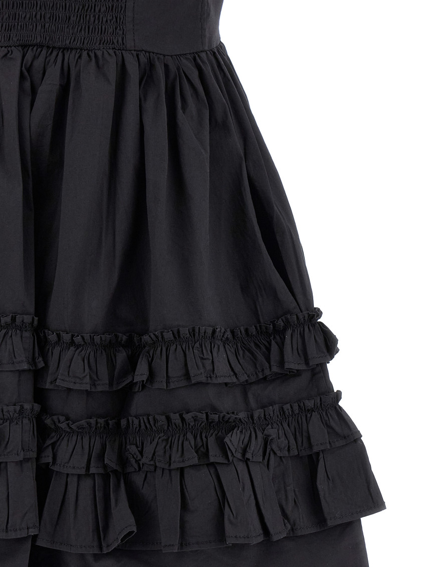 Black Mini Frill Dresses Black