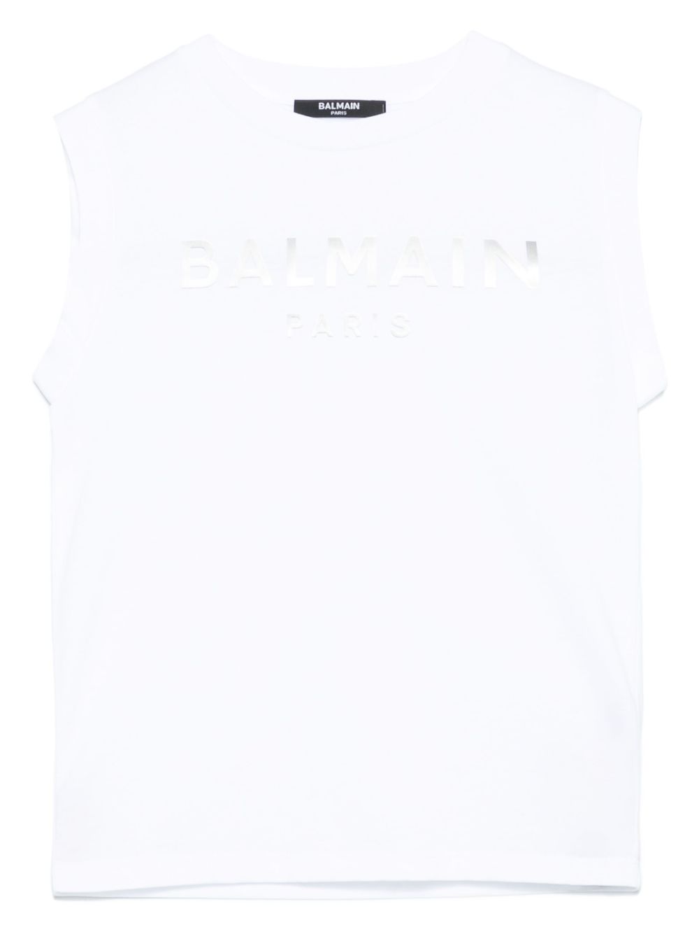Rubberised-logo tank top - White