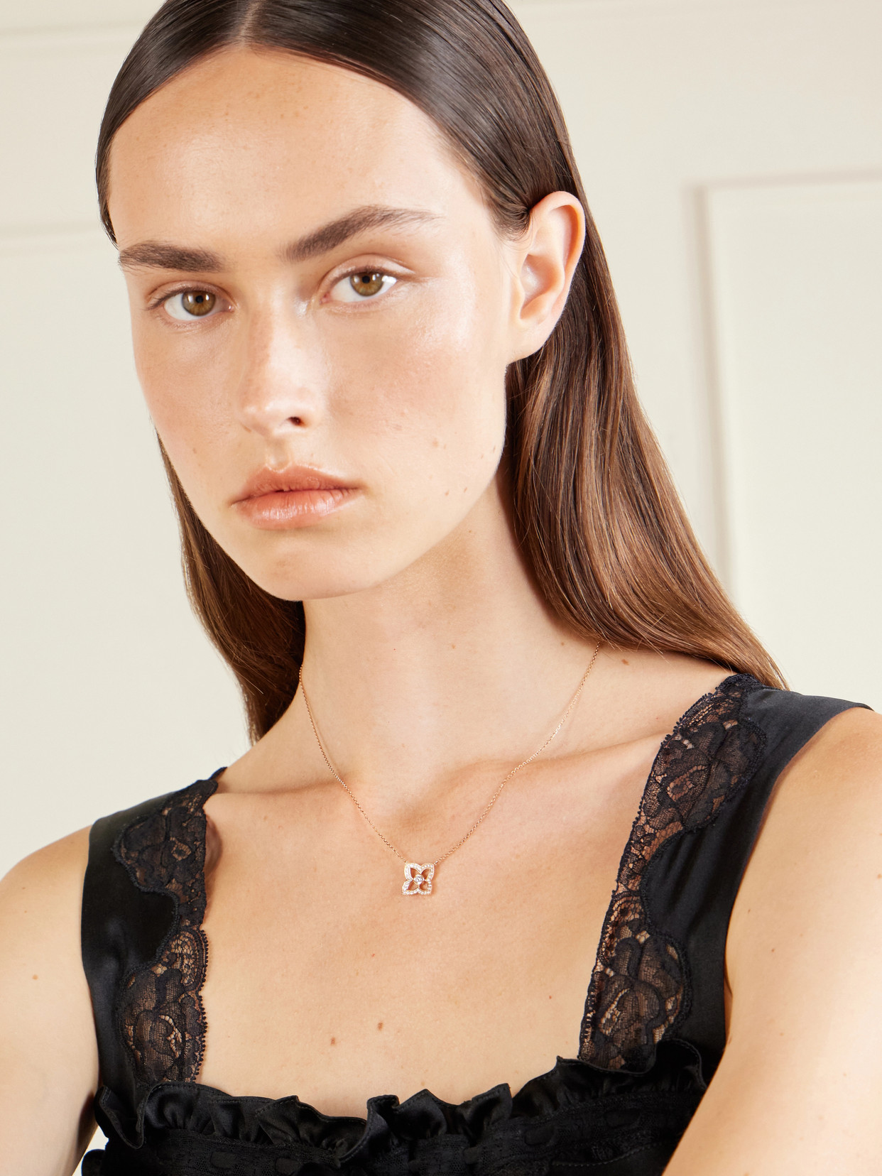 Lotus By De Beers 18-karat Rose Gold Diamond Necklace - One size