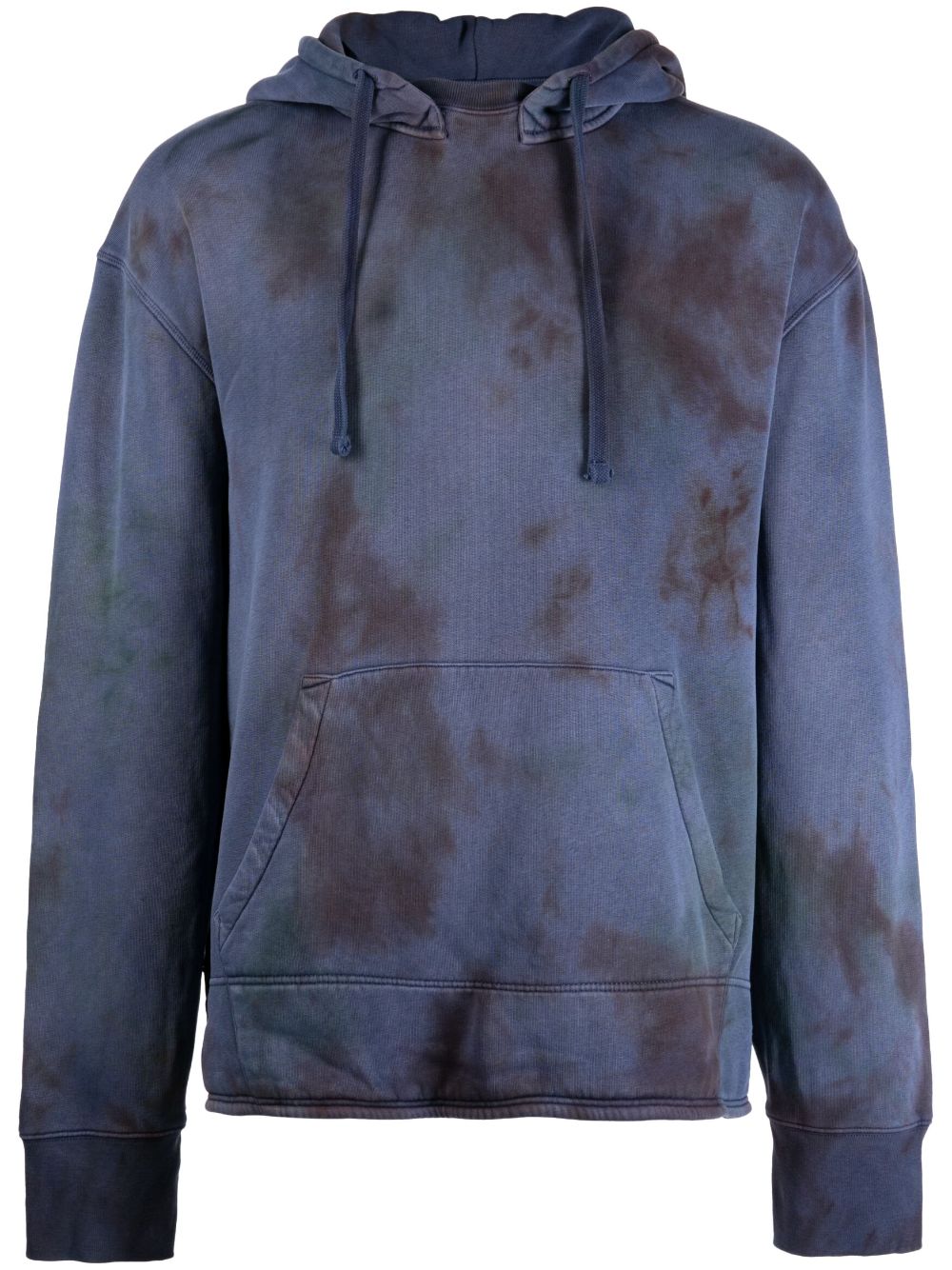 Tie-dye drawstring cotton hood - Purple