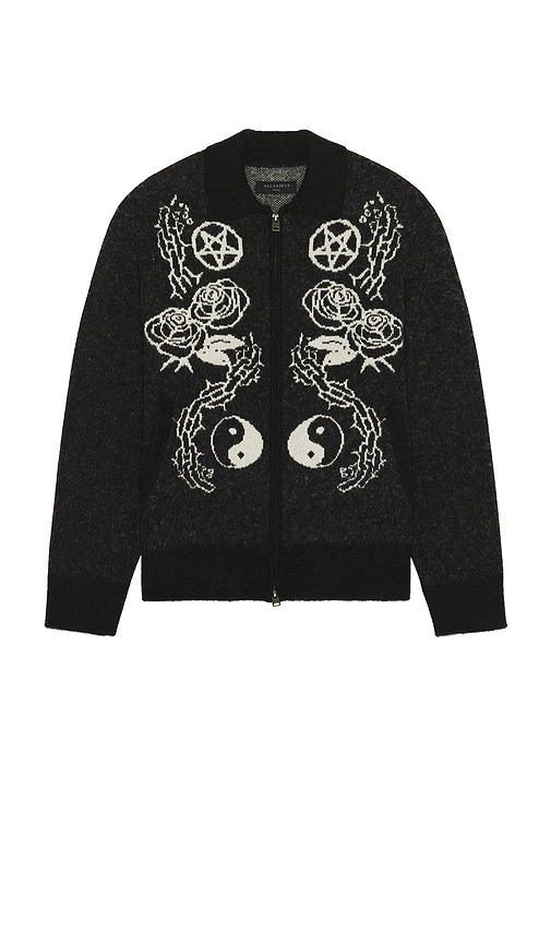 ALLSAINTS Warner Cardigan in Black. - L also in S, XL/1X