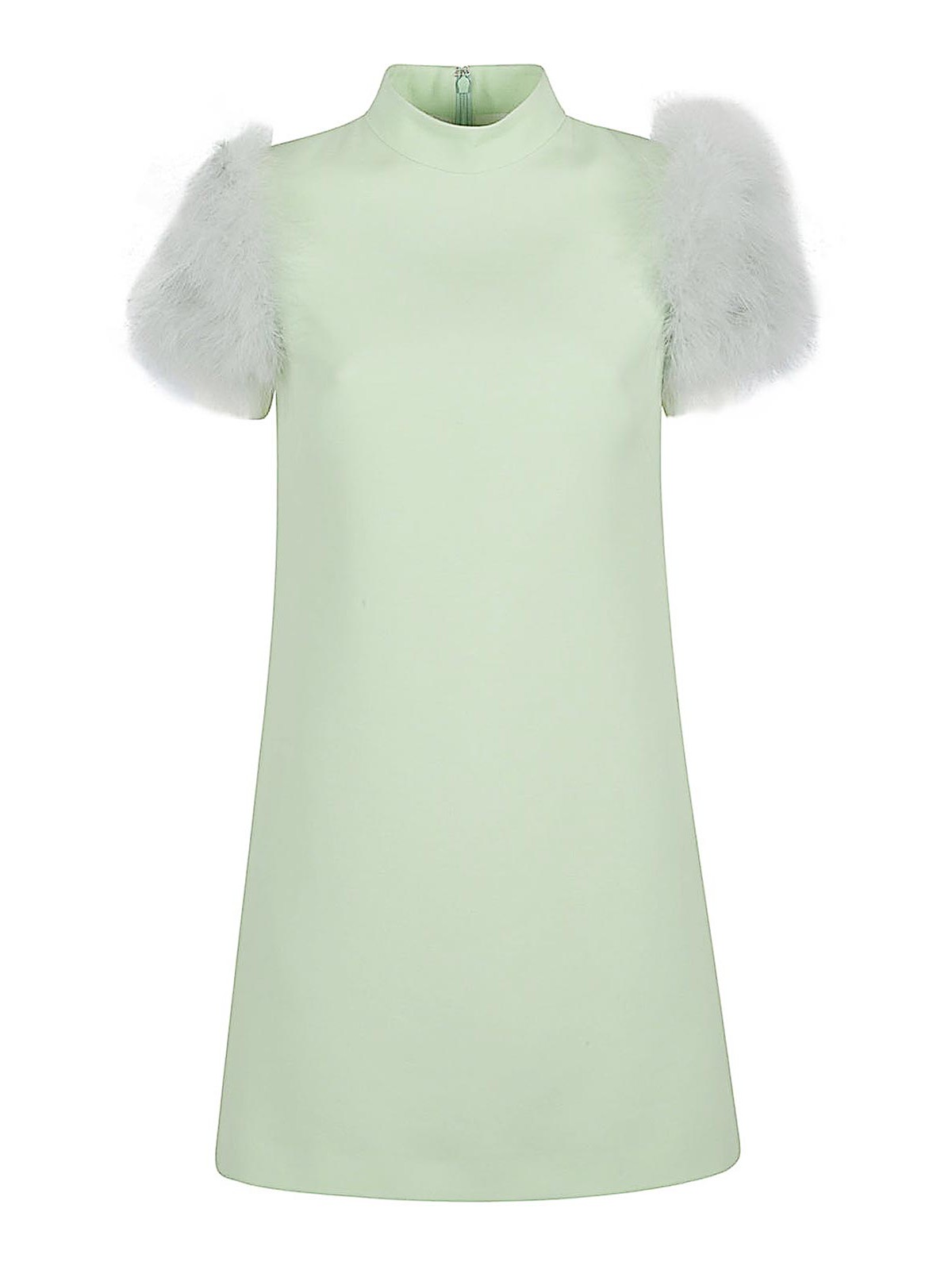 Feathered Wool And Silk Dress